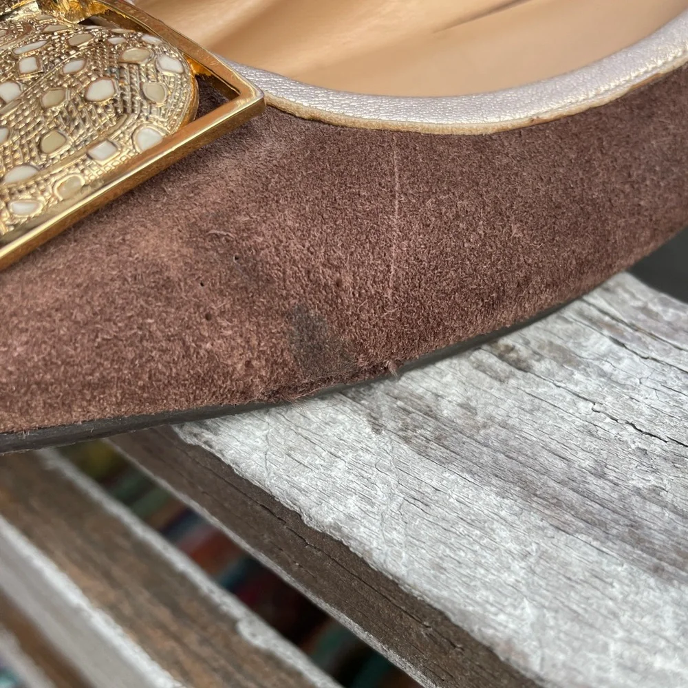 Lilly Pulitzer Suede Leopard Medallion Flats - Picture 6 of 7